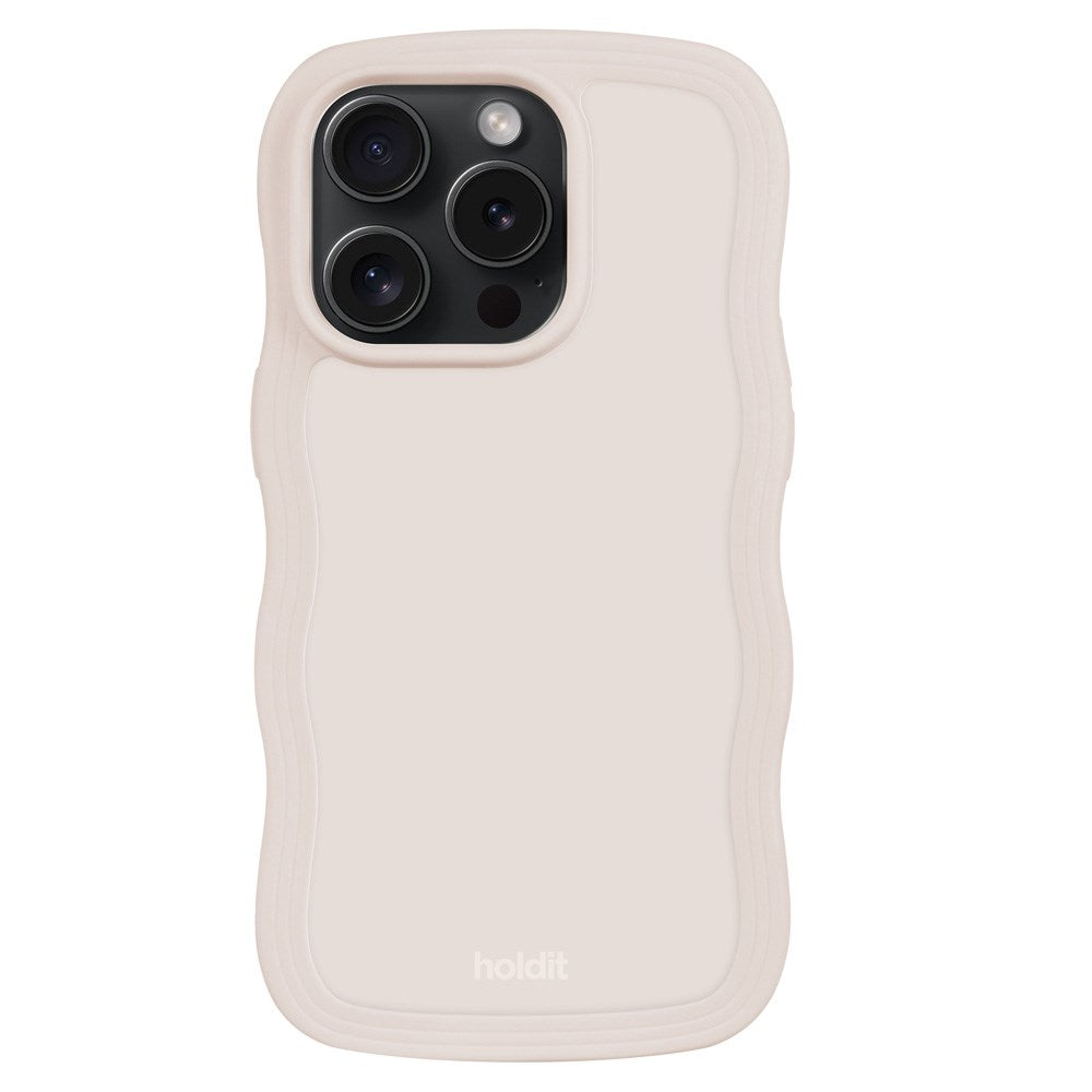 Holdit iPhone 14 Pro Wavy Deksel - Light Beige