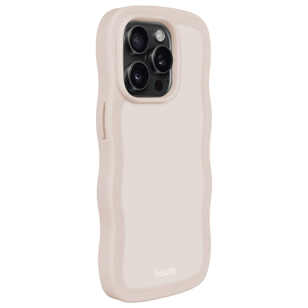 Holdit iPhone 15 Pro Wavy Deksel - Light Beige