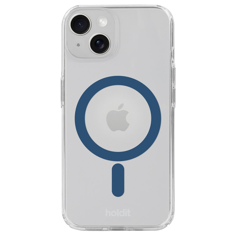 Holdit iPhone 15 / 14 / 13 MagSafe Deksel - Transparent / Denim Blue