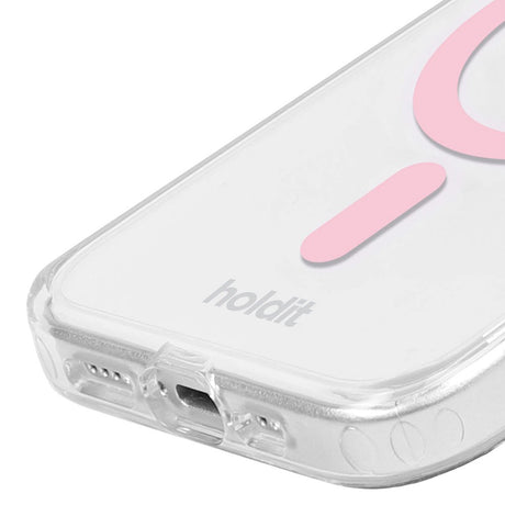 Holdit iPhone 15 Pro MagSafe Deksel - Transparent / Pink