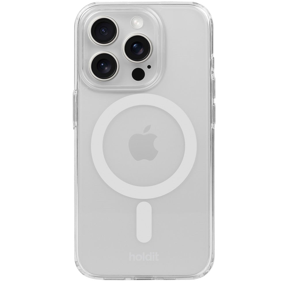 Holdit iPhone 15 Pro MagSafe Deksel - Transparent / White