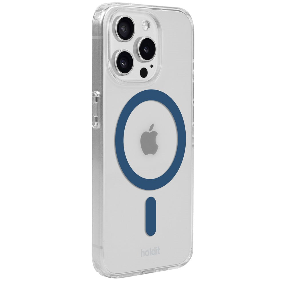 Holdit iPhone 15 Pro MagSafe Deksel - Transparent / Denim Blue