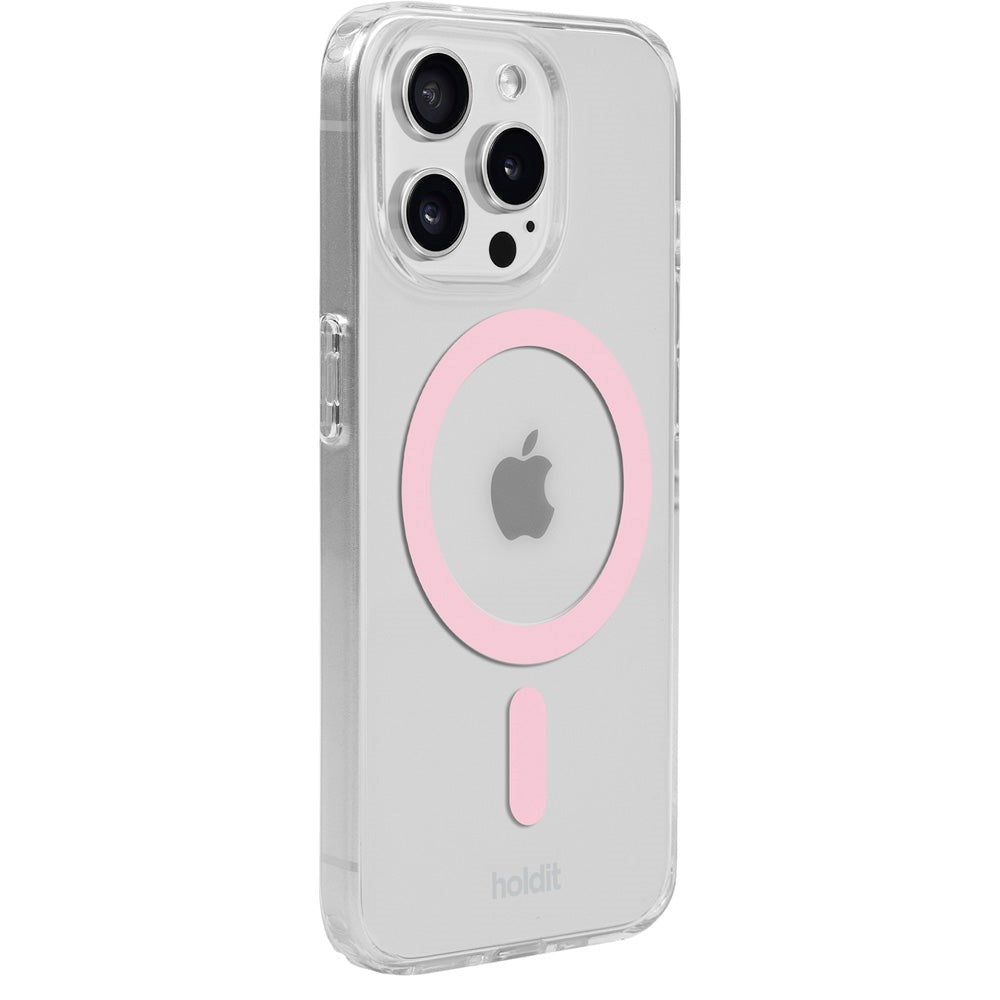 Holdit iPhone 15 Pro Max MagSafe Deksel - Transparent / Pink