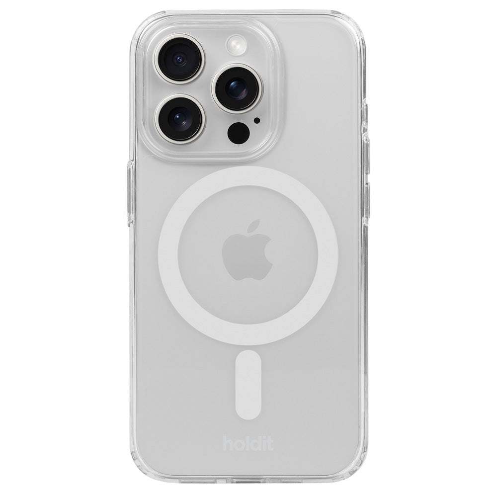 Holdit iPhone 15 Pro Max MagSafe Deksel - Transparent / White