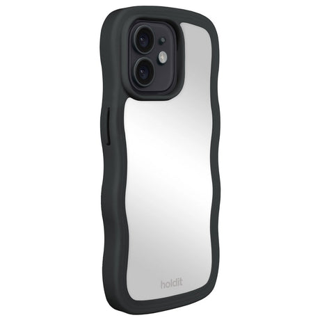 Holdit iPhone 12 / 12 Pro Wavy Deksel - Black / Mirror