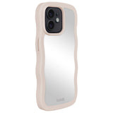 Holdit iPhone 12 / 12 Pro Wavy Deksel - Light Beige / Mirror