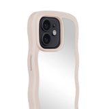 Holdit iPhone 12 / 12 Pro Wavy Deksel - Light Beige / Mirror