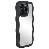 Holdit iPhone 14 Pro Wavy Deksel - Black / Mirror