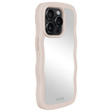 Holdit iPhone 14 Pro Wavy Deksel - Light Beige / Mirror