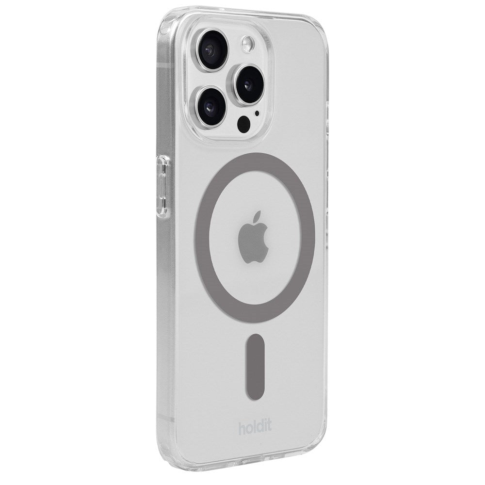 Holdit iPhone 15 Pro Max MagSafe Deksel - Transparent / Space Grey