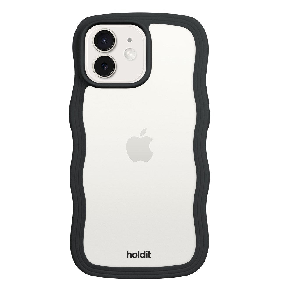 Holdit iPhone 12 / 12  Pro Wavy Deksel - Black / Transparent