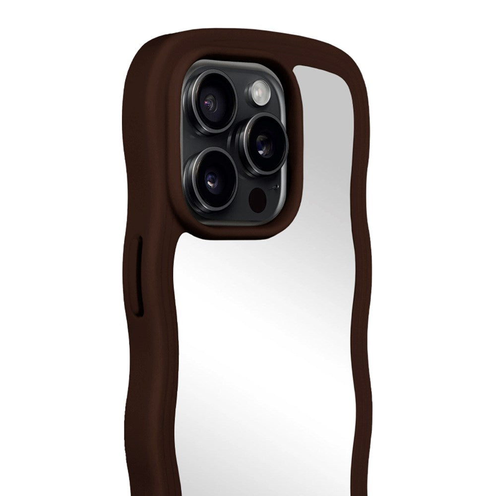 Holdit iPhone 14 Pro Wavy Deksel - Chocolate / Mirror