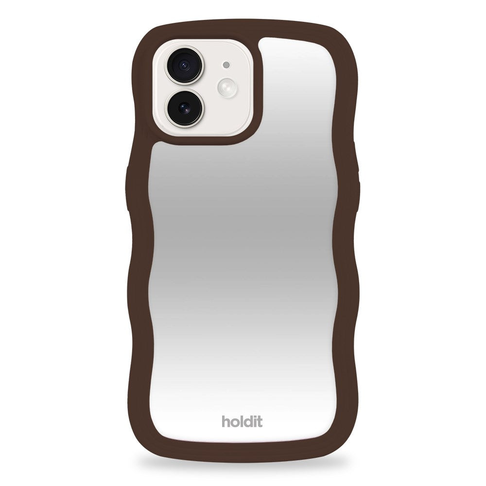 Holdit iPhone 15 / 14 / 13 Wavy Deksel - Chocolate / Mirror