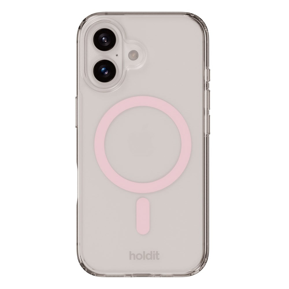 Holdit iPhone 16 Plus MagSafe Deksel - Transparent / Pink