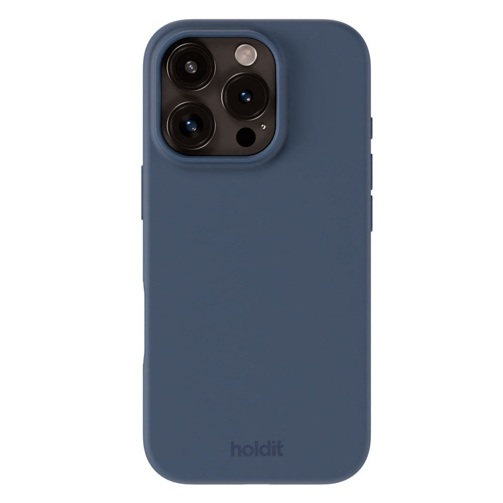 Holdit iPhone 16 Pro Soft Touch Silikon Deksel - Pacific Blue