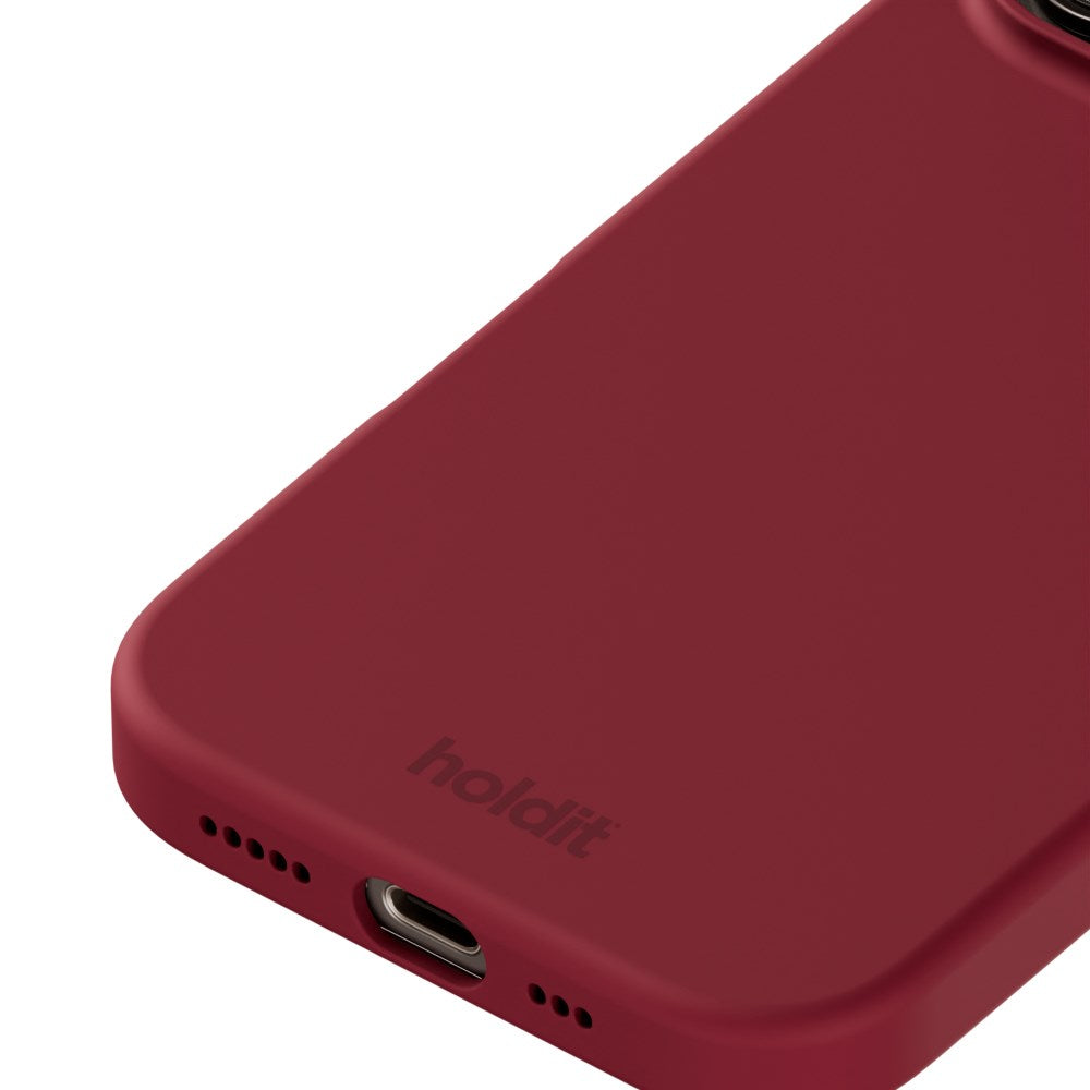 Holdit iPhone 16 Pro Soft Touch Silikon Deksel - Red Velvet