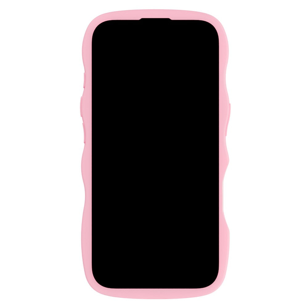 Holdit iPhone 16 Wavy Deksel - Pink  / Transparent