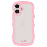 Holdit iPhone 16 Plus Wavy Deksel - Plus Pink/Transparent