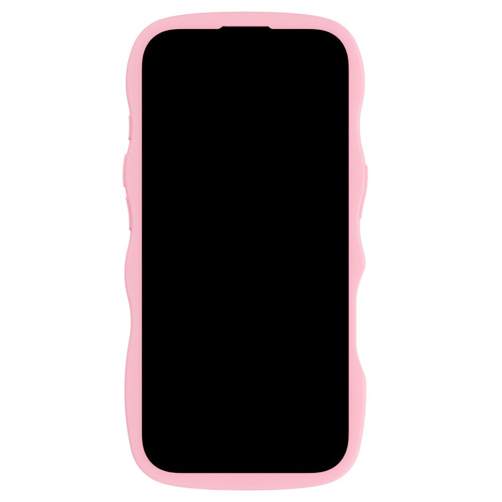 Holdit iPhone 16 Pro Wavy Deksel - Pink / Transparent