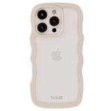 Holdit iPhone 16 Pro Max Wavy Deksel - Beige / Transparent