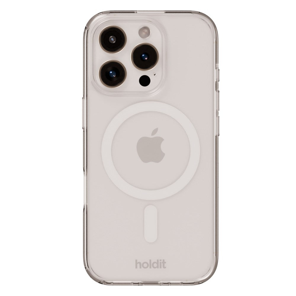 Holdit iPhone 16 Pro MagSafe Deksel - Transparent / White