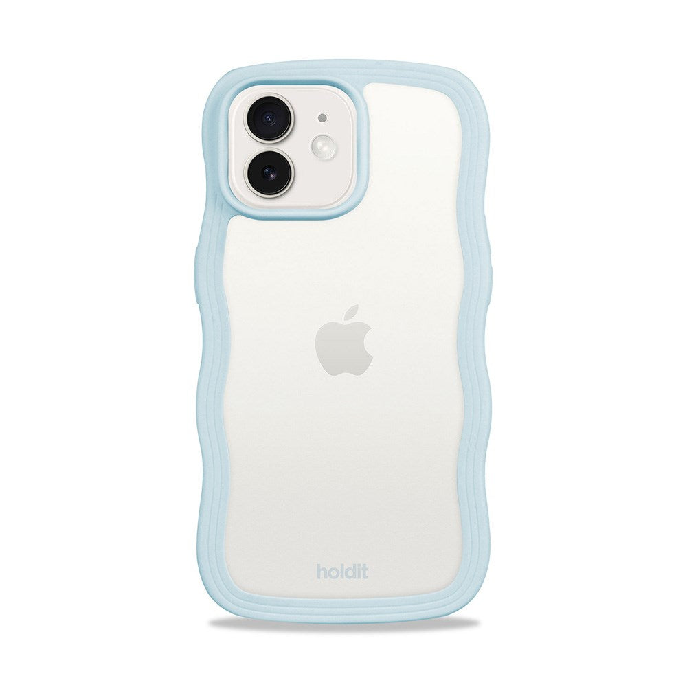 Holdit iPhone 12 / 12 Pro Wavy Deksel - Mineral Blue / Transparent