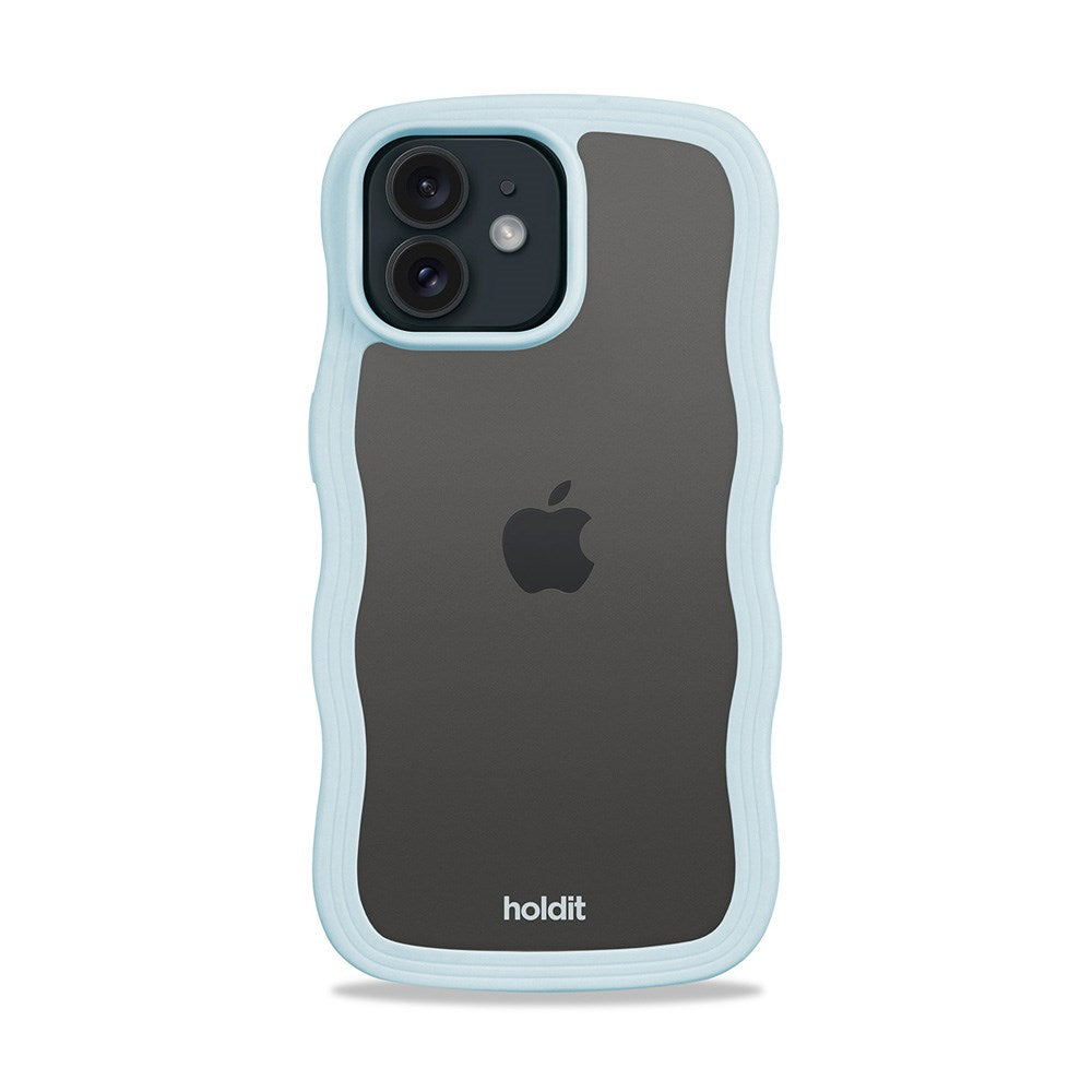 Holdit iPhone 12 / 12 Pro Wavy Deksel - Mineral Blue / Transparent