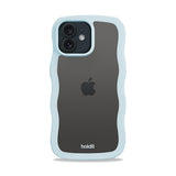 Holdit iPhone 12 / 12 Pro Wavy Deksel - Mineral Blue / Transparent