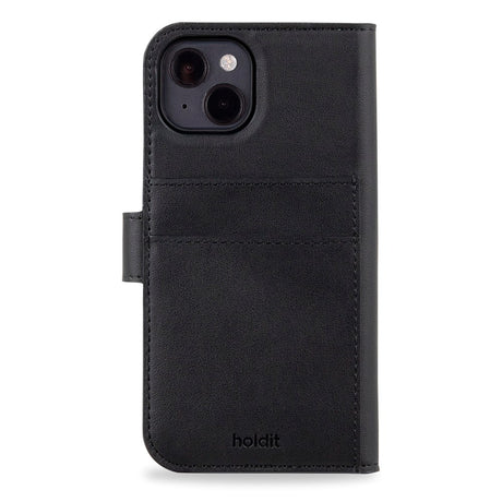 Holdit iPhone 15 Wallet Case MagSafe Plus - Flip Deksel - MagSafe Kompatibel - Black