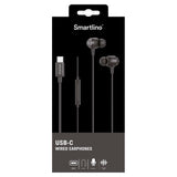Smartline In-Ear Hodetelefoner med USB-C & Mikrofon - Svart