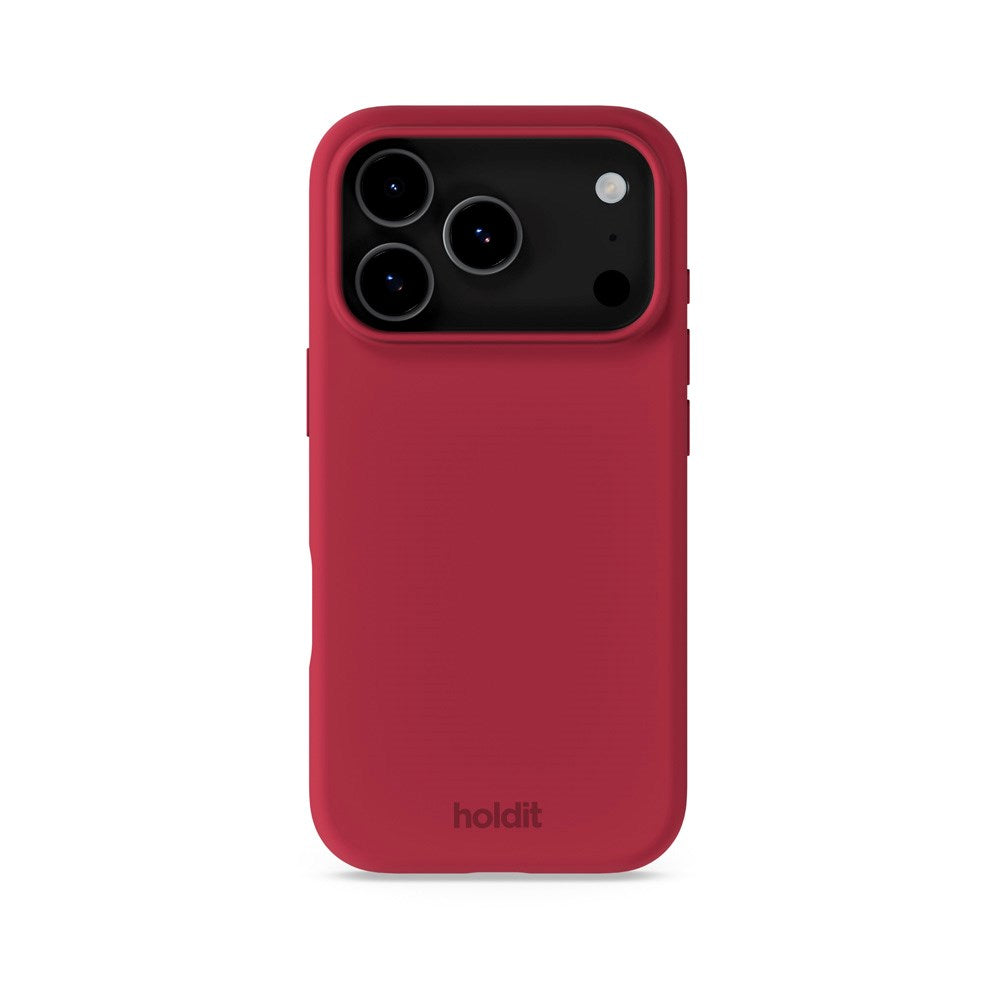 Holdit iPhone 17 Pro Soft Touch Silikon Deksel - Red Velvet