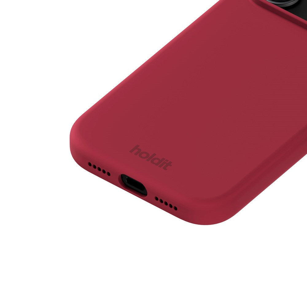 Holdit iPhone 17 Pro Soft Touch Silikon Deksel - Red Velvet
