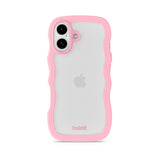 Holdit iPhone 17 Wavy Deksel - Pink / Transparent
