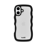 Holdit iPhone 17 Wavy Deksel - Black / Transparent
