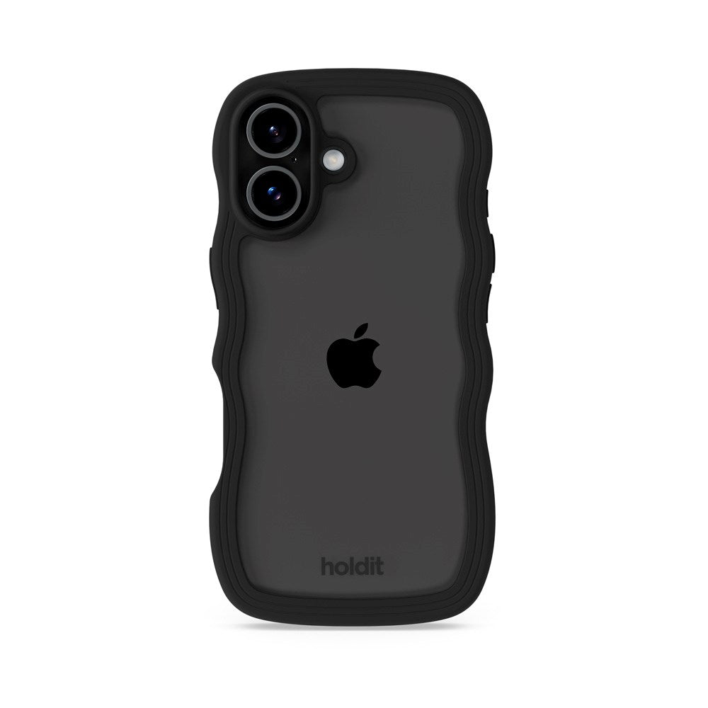 Holdit iPhone 17 Wavy Deksel - Black / Transparent