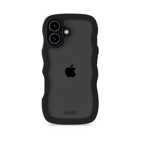 Holdit iPhone 17 Wavy Deksel - Black / Transparent