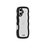 Holdit iPhone 17 Wavy Deksel - Black / Transparent