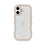 Holdit iPhone 17 Wavy Deksel - Light Beige / Transparent
