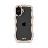 Holdit iPhone 17 Wavy Deksel - Light Beige / Transparent