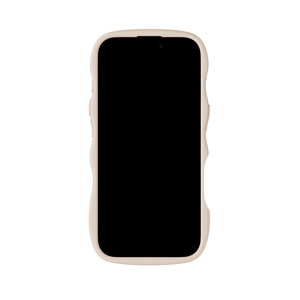 Holdit iPhone 17 Wavy Deksel - Light Beige / Transparent