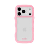 Holdit iPhone 17 Pro Wavy Deksel - Pink / Transparent
