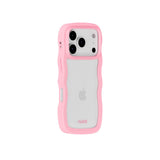 Holdit iPhone 17 Pro Wavy Deksel - Pink / Transparent
