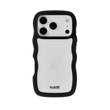Holdit iPhone 17 Pro Wavy Deksel - Black / Transparent