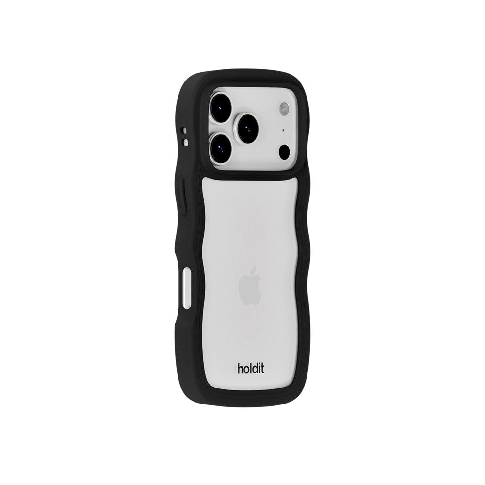 Holdit iPhone 17 Pro Wavy Deksel - Black / Transparent