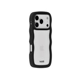 Holdit iPhone 17 Pro Wavy Deksel - Black / Transparent