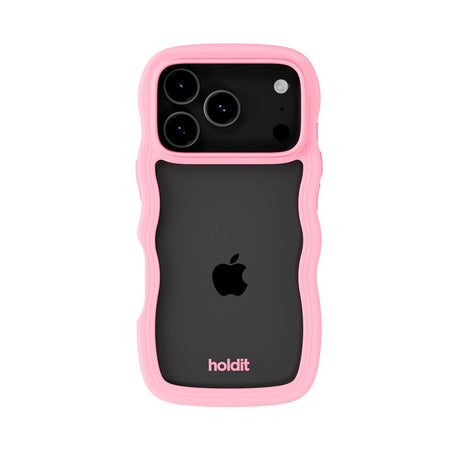 Holdit iPhone 17 Pro Max Wavy Deksel - Pink / Transparent