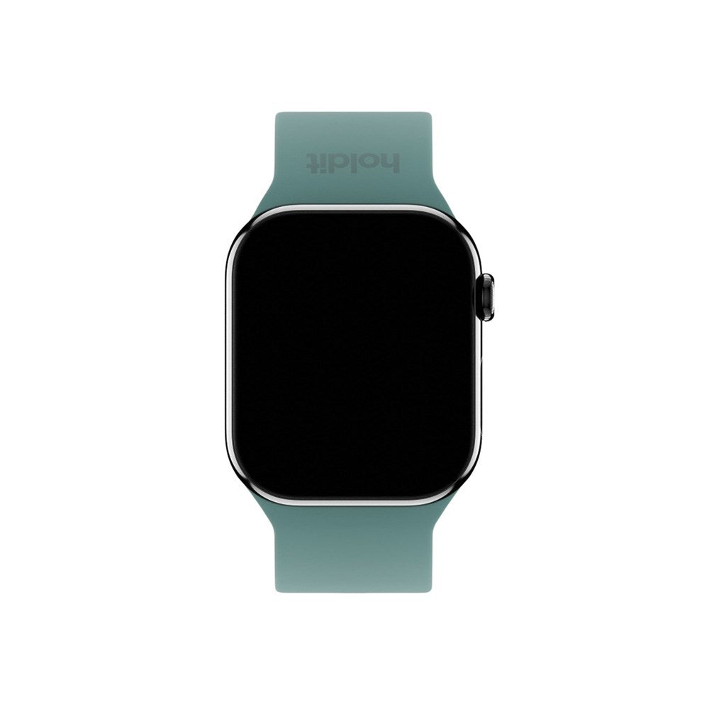 Apple Watch (38/40/SE/41/42mm) Holdit Silikon Klokkerem med Metallspenne - Moss Green