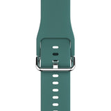 Apple Watch (38/40/SE/41/42mm) Holdit Silikon Klokkerem med Metallspenne - Moss Green
