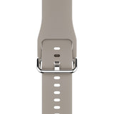 Apple Watch (42/44/SE/45/46/49mm) Holdit Silikon Klokkerem med Metallspenne - Taupe
