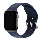 Apple Watch (42/44/SE/45/46/49mm) Holdit Silikon Klokkerem med Metallspenne - Navy Blue